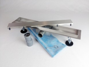 Kanaleta tuš s ŠČETKANIM pokrovom, dimenzij: 900(d)x70(š)x70(v)mm INOX