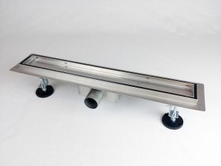 Kanaleta tuš za vgradnjo KERAMIKE, dimenzij: 800(d)x70(š)x70(v)mm INOX